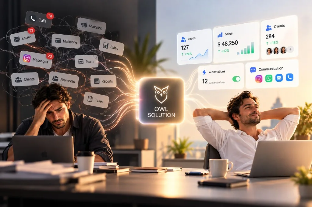 From scattered calls, emails and tasks to one clear system for leads, sales, clients and automations